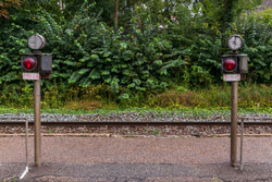 Varslingsanlæg ved perronovergang på Kvissel station